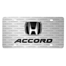 Honda Accord 3D Dual Logo on Logo Pattern Brushed Aluminum License Plate picture