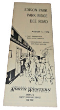 AUGUST 1972 C&NW EDISON PARK PARK RIDGE ILLINOIS  PUBLIC TIMETABLE picture