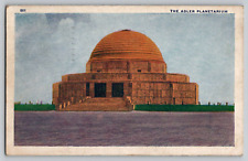 1933 Alder Planetarium Vintage WB Postcard Chicago IL Worlds Fair RR Postmark picture