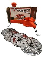 Vtg Mouli Style Rotary Grater Shredder Slicer 5 Stainless Blades Original Box picture