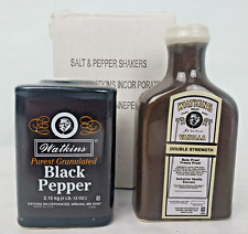Vintage Watkins Vanilla And Black Pepper Salt & Pepper Shakers in Original Box picture