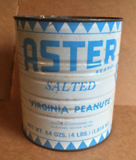 Vintage Aster Virginia Peanuts can tin. 64oz. Newark, NJ picture