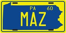 Bill Mazeroski Pittsburgh Pirates 1960 Pennsylvania License plate picture
