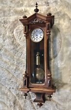 RARE SMALL SIZE Antique Germany Vienna,Clock,1 Brass Weights Driven,walnut Case, picture