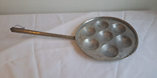 Vintage/Antique  Tinned Brass Egg Pan With Seven Cavities and Long Handle picture
