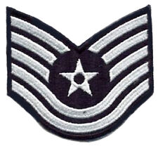 One (1) Pair of US Air Force Dress Blue Technical Sergeant Rank Chevron Patches picture