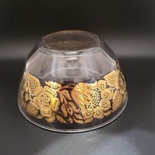 Vtg 1960's George Briard Gold Emellished Floral Design Glass Dip&Nut Bowls Flaws picture