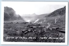 Chitina Alaska AK Postcard RPPC Photo Sunset Houses c1940's Unposted Vintage picture
