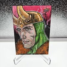 2021 UD Marvel Black Diamond Loki Sketch Card by Artist Voth 1/1 picture
