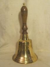 large Captain's Bell wooden handle brass captain dinger approx. 11.5