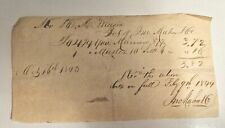 1844 Receipt  1843 Bill for Fabric Muslin Silk with Seal picture
