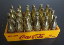 Vintage Miniature Drink Coca-Cola in Bottles yellow case with  24 gold bottles picture