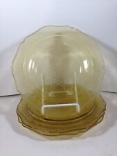 Vintage Federal Glass Amber Patrician Spoke 7-3/4” Salad Plate Set of 4 picture