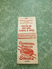 Vintage Matchbook Ephemera Collectible A33 Warsaw Missouri Clyde Cafe 66 picture