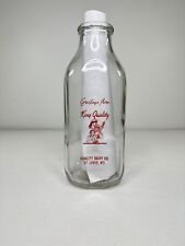 King Quality Dairy Co. St. Louis, Missouri TSPQ Milk Bottle Red Pyro  picture