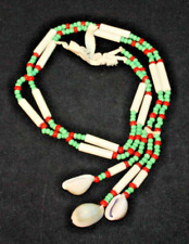 Vintage Native American hairpipe, glass bead, shell dance necklace 20