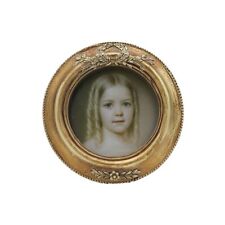 Small Vintage 3x3 Round Picture Frame Mini Antique Ornate Circle Photo Frame picture