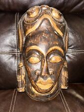 Vintage Tribal Style African Mask Wood Carved 14x10x5 (Possibly Ashanti?) picture