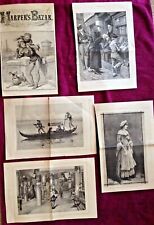 1800'S HARPER'S BAZAR  PRINTS: SHAKESPEARE/JAPANESE TEMPLE/MRS LANGRY/BOOK LOVER picture