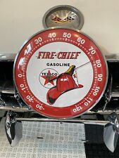 TEXACO FIRE CHIEF Gas OIL Vintage style Round Thermometer 12 INCH NEW GLASS FACE picture