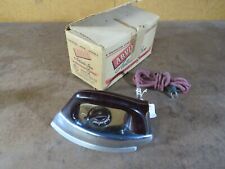 NOS Mid Century Arvin Automatic Electric Iron #2100 Original Box store hang tag picture