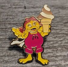 McDonald's Mascot Birdie The Early Bird Holding Ice Cream Cone Vintage Lapel Pin picture