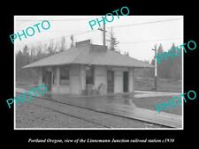 OLD LARGE HISTORIC PHOTO OF PORTLAND OREGON THE LINNEMANN RAILROAD STATION 1930 picture