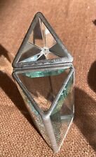 Vintage Saul Farber Beveled Glass Prism Box Keep Sake Cremation Mixed ShellsWith picture