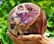Huge 185MM Ball Purple Amethyst Crystal Stone Healing Energy Geode Sphere Globe picture