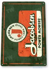 JACOBSEN POWER MOWERS 11 X 8 TIN SIGN NOSTALGIC REPRODUCTION ADVERTISEMENT picture