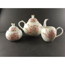 Nicole Miller Home Winterberry Tea Pot Set Creamer Sugar Bowl picture