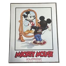 VTG Custom Framed 60th Anniversary Mickey Mouse Poster Picture Walt Disney 22x30 picture