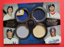 JACKIE ROBINSON BAT DUSTIN PEDROIA CANO IAN KINSLER GAME USED JERSEY CARD #75/99 picture