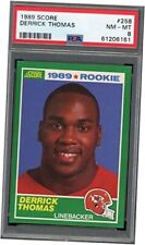 Derrick Thomas 1989 Score Football Rookie Card RC #258 Graded PSA 8  picture