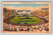 Chicago IL-Illinois, Panoramic View Soldier Field Antique Vintage c1947 Postcard picture