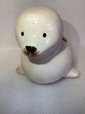 VTG Baby Seal Ceramic Planter Some Crazing From Age  6 X 7.5 picture