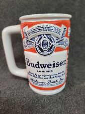 vintage Budweiser beer can Label stein Mug Ceramarte Made In Brazil CS18  picture