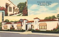 Linen Roadside Postcard; Whittier Motel Hwy 101 Whittier Blvd., Whittier CA XLNT picture