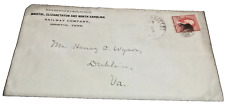 1893 BRISTOL ELIZABETHTOWN AND NORTH CAROLINA USED COMPANY ENVELOPE RPO picture