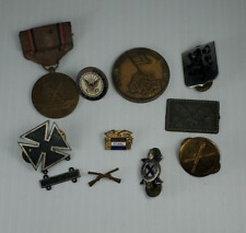 Vintage Mixed Lot Pin Token Coin Medal Military Veteran picture