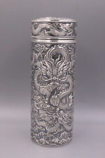 Pure 999 Silver Water Cup Fine Silver Inner Container Zodiac Dragon Vacuum Cup   picture