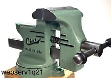 Vintage Chief L4, 4” Bench Vise With Pipe Jaws & Anvil - USA picture