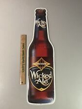 🔥 Pete’s Wicked Ale Metal beer Tin Craft Bar Sign Bottle Lot picture