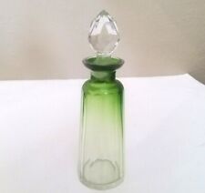 Vintage Baccarat? Perfume Bottle Green Cut Glass French/Bohemian picture