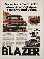 1975 Print Ad Chevy Blazer with 4-Wheel Drive Chevrolet Economy & Value picture
