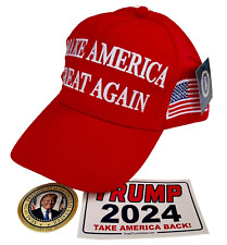 Trump Hat..2024..Large Letter..MAGA..Red + 2 Decals picture