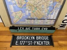 NYC SUBWAY ROLL SIGN IRT 1949 BROOKLYN BRIDGE MANHATTAN RIVER PARKCHESTER BRONX picture