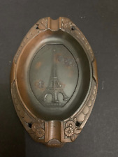 Antique Art Deco Cast Metal Eiffel Tower Paris France Souvenir Trinket Tray picture