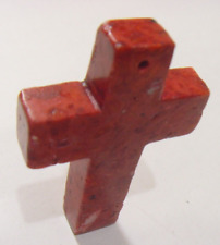 antique 103 carats Natural coral three dimensional cross pendant FC1261 picture