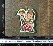 Vintage BOB'S BIG BOY Hamburgers Restaurant Fast Food Mascot Logo Iron-On Patch picture